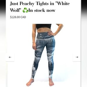 New Bewildher Just peachy High waisted  tights,leggings,graphic White wolf